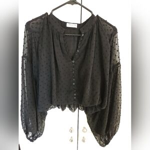 LOAVIES Chiffon Textured Blouse XS